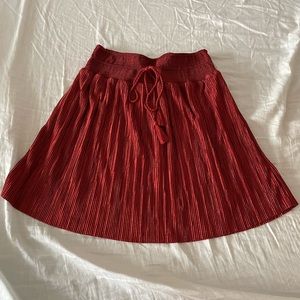 Tilly's Juniors Cute Burnt Orange Elastic Waist Short Skirt Pleated